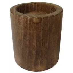 Ağaç Kütük Tealight Mumluk Silindir Kahverengi P1