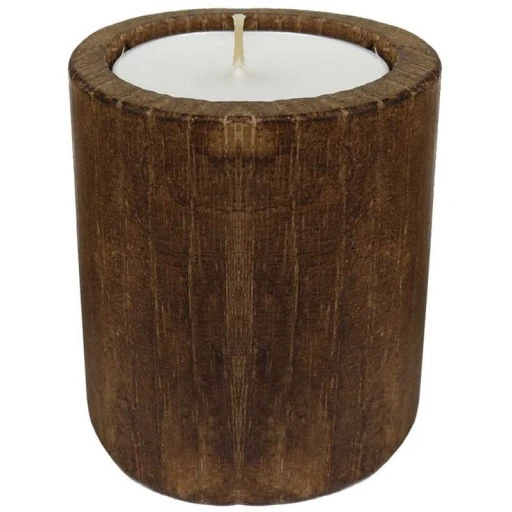 Ağaç Kütük Tealight Mumluk Silindir Kahverengi P1