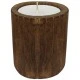Ağaç Kütük Tealight Mumluk Silindir Kahverengi P1