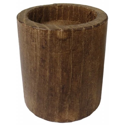 Ağaç Kütük Tealight Mumluk Silindir Kahverengi P1