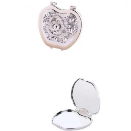 Ayna Kapaklı Kalpli Model Sert Mika Gümüş