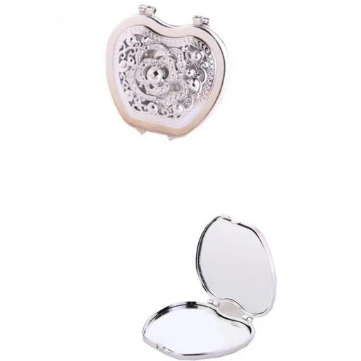 Ayna Kapaklı Kalpli Model Sert Mika Gümüş