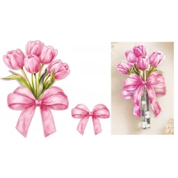 DEKORATİF SÜS İKİ BOY LALE FİYONK PEMBE SET:25ADET