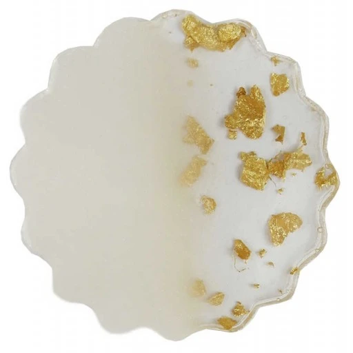 Epoksi Yuvarlak 7 cm Sedefe Altın