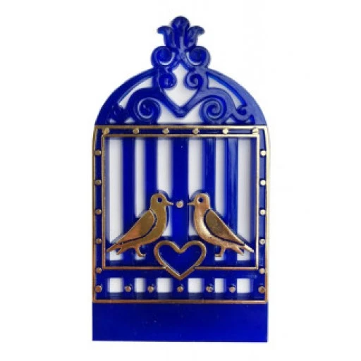 Kuş Kafesi Kalpli Plastik Lacivert 25'li