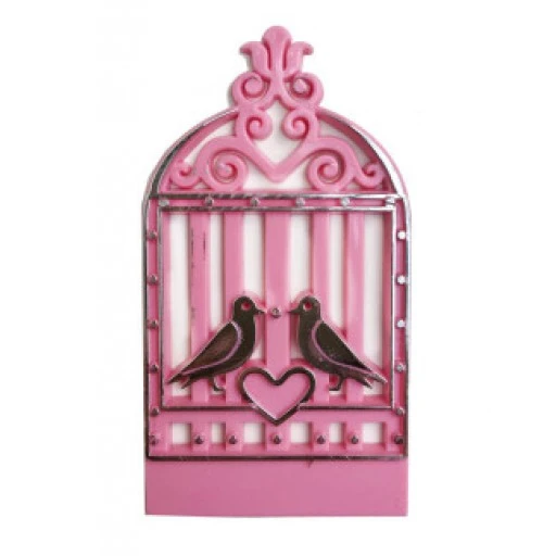 Kuş Kafesi Kalpli Plastik Pembe 25'li