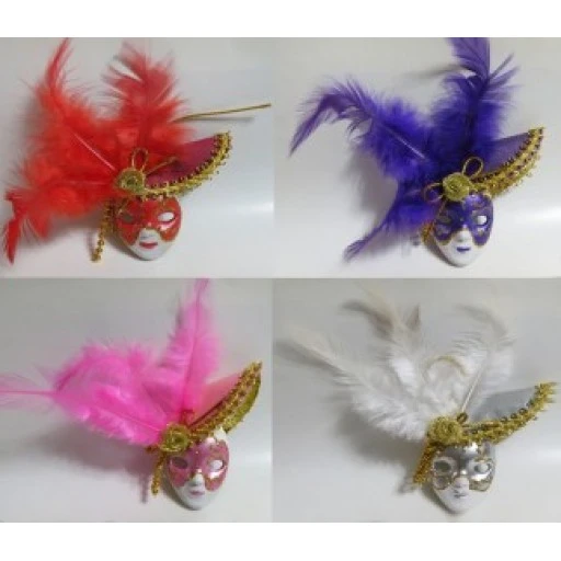 Hediyelik Magnet Maske Seramik Süslü Pembe P1