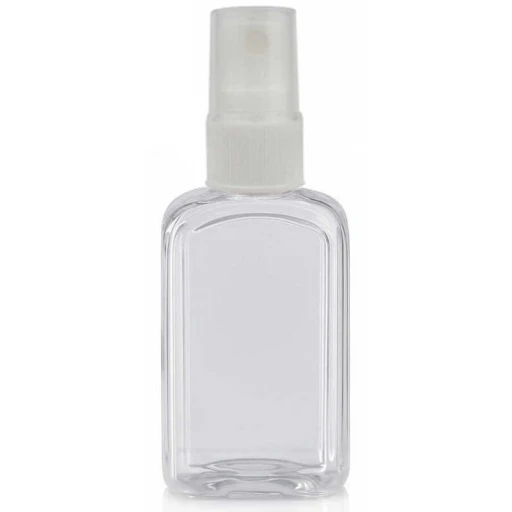 Şişe Plastik Mika Sprey Kapaklı Kare Düz 50cc