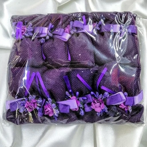 10 Adet Küçük Kese Nikah Şekeri Etamin Kese Mor