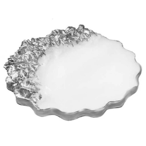 Epoksi Yuvarlak 7 cm Taşlı Gümüş