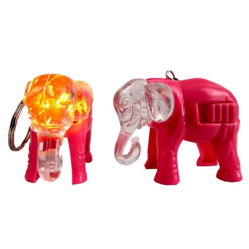 Fil Modeli Işıklı Led Pembe Anahtarlık