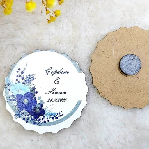 Ahşap Nikah Buzdolabı Magnet 02