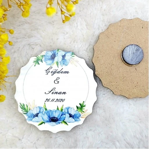 Ahşap Nikah Buzdolabı Magnet 04