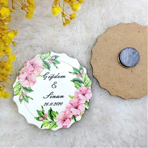 Ahşap Nikah Buzdolabı Magnet 06