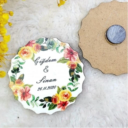 Ahşap Nikah Buzdolabı Magnet 07