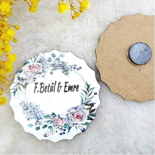 Ahşap Nikah Buzdolabı Magnet Hd08