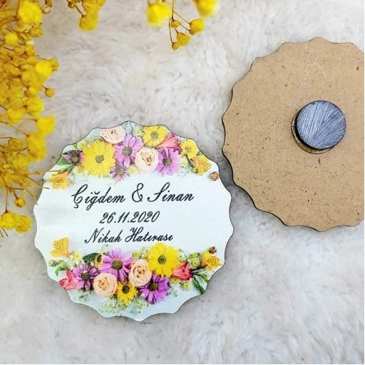Ahşap Nikah Buzdolabı Magnet 08