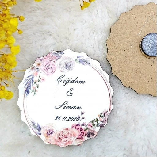 Ahşap Nikah Buzdolabı Magnet Hediyelik 1