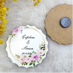Ahşap Nikah Buzdolabı Magnet Hediyelik 3