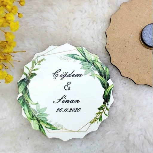 Ahşap Nikah Buzdolabı Magnet Hediyelik 6