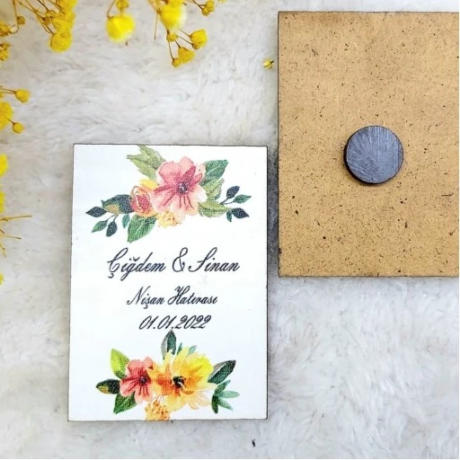 Ahşap Nikah Buzdolabı Magnet Nikah Hediyelikleri 9