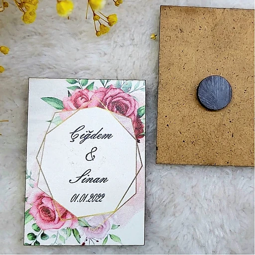Nikah Hediyelikleri Ahşap Magnet 2