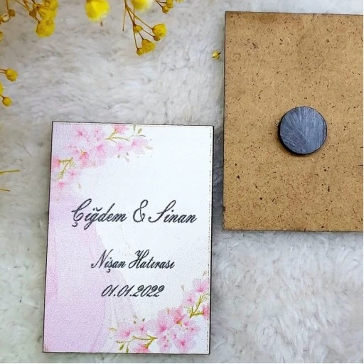 Nikah Hediyelikleri Ahşap Magnet 3