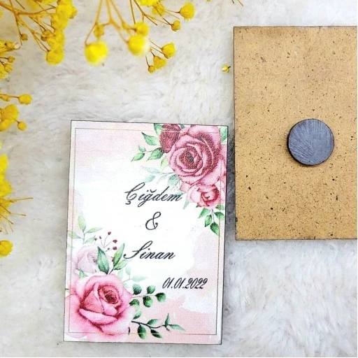 Ahşap Nikah Buzdolabı Magnet Nikah Hediyelikleri 11