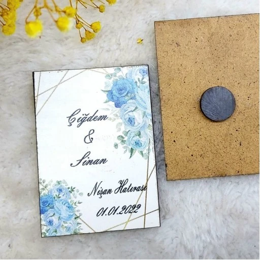 Ahşap Nikah Buzdolabı Magnet Nikah Hediyelikleri 4