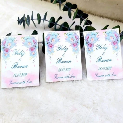 Ahşap Nikah Buzdolabı Magnet Nikah Hediyelikleri 12