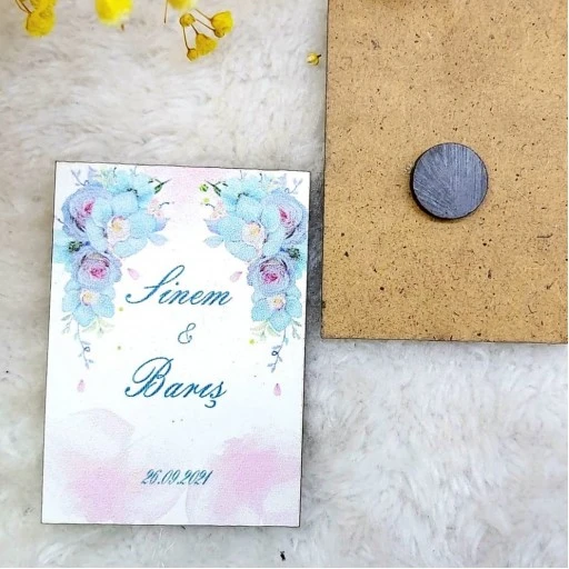 Ahşap Nikah Buzdolabı Magnet Nikah Hediyelikleri 12