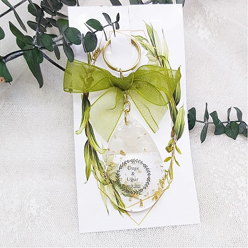 Damla Modeli Epoksi Anahtarlık Nikah Şekeri