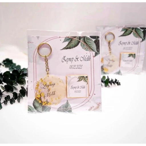 Epoksi Anahtarlık Ve Çikolata Nişan Nikah Hatırası