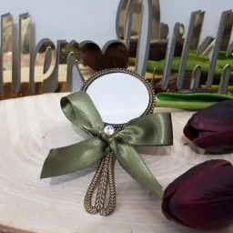 Taşlı İşlemeli Ayna Nikah Şekeri