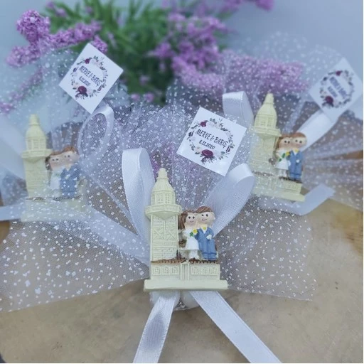 Kız Kulesinde Gelin Damat Biblo Nikah Şekeri