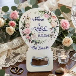 Çiçek Baskılı Balon Açacak Magnet 11x7 cm Uv Nişan Hediyeliği Nikah Şekeri
