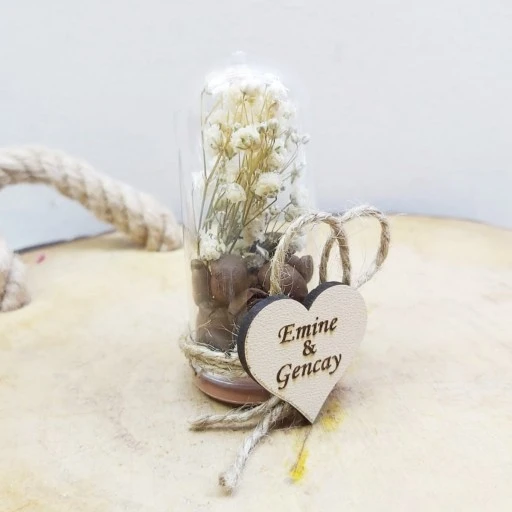 Kahveli Fanus Nikah Hediyeliği Ekonomik Nikah Şekeri