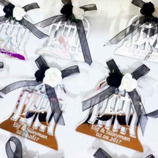 2018 Model Pleksi Kafes İsimli Nikah Şekeri