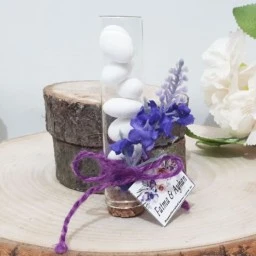 Lavanta Çiçekli Tüp Şişe Nikah Şekeri