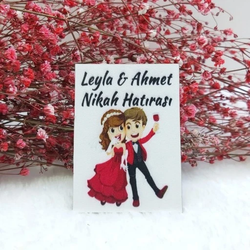 Gelin Damat Ahşap Kına Nikah Magnet Uv Baskı Ekonomik