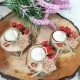 Ahşap Doğal Ağaç  Mumluk Nikah Şekeri Hediyelik