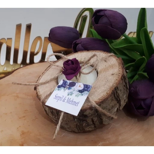 2019 Model Doğal Ağaç Kalın Mumlu Nikah Şekeri