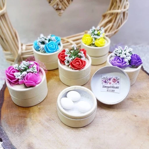 Gül Buketli Kutu Nikah Şekeri
