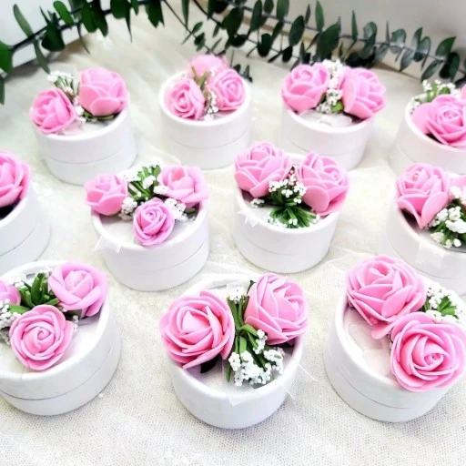 Gül Buketli Kutu Nikah Şekeri