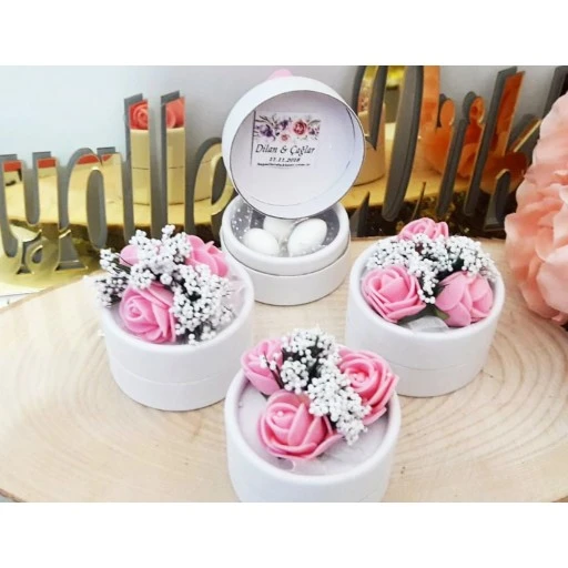 Gül Buketli Kutu Nikah Şekeri