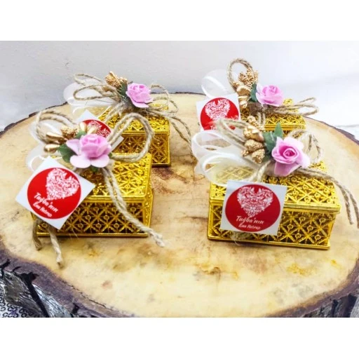 Gümüş Renk Kutu Uygun Fiyatlı Nikah Şekeri