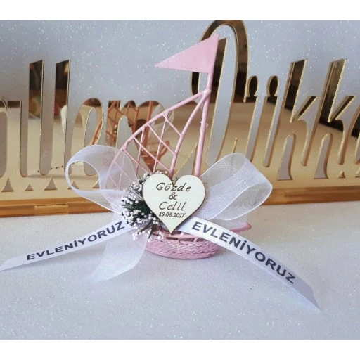 Ahşap İsimliki Gemi Nikah Şekeri