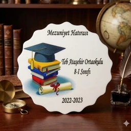 Mezunlar Baskılı Ahşap Magnet Mezuniyet Hatırası