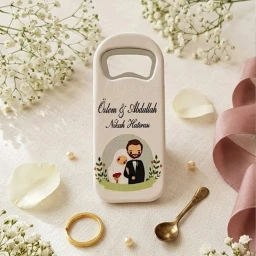 Nikah Şekeri Açacak Magnet Gelin Damat Baskılı 