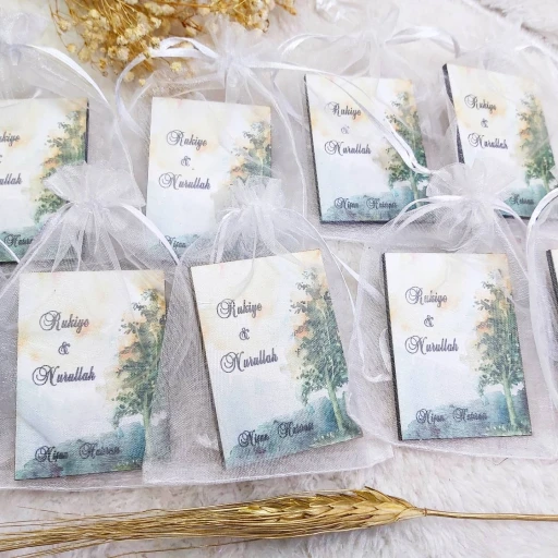 Ahşap Magnet Nikah Magnet Nikah Şekeri Uv Baskı Nişan Hediyeliği Ekonomik 7x5 cm